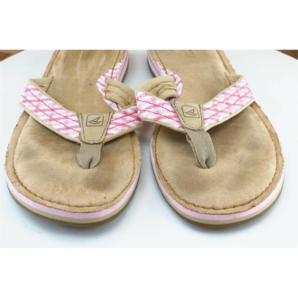 Sperry Top-Sider Sz 9 M Brown Flip Flop Fabric Women‎ Sandals - Picture 2 of 7